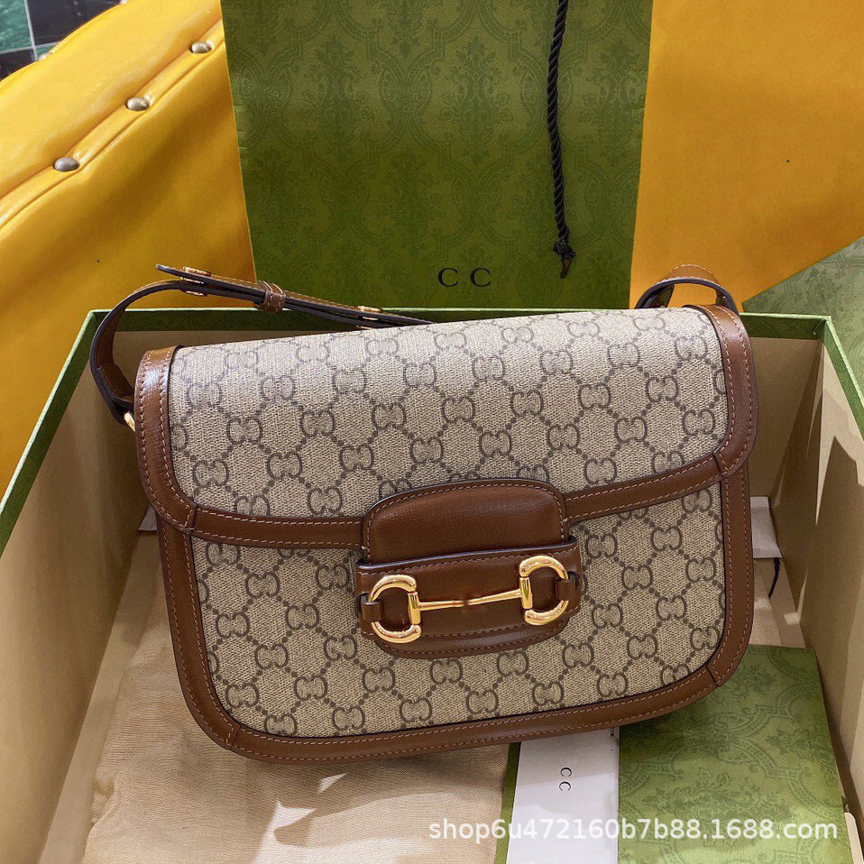 Genuine Leather Women's Bag 1955 Saddle Bag Xiao Zhan Style Luxury Shoulder Bag Crossbody Retro Underarm Bag With Logo - Thumbnail 2