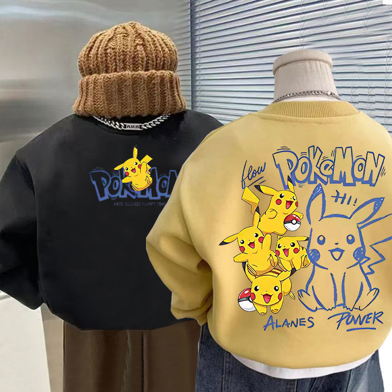 Children's Velvet Winter Clothing for Boys and Girls Baby Cartoon Mickey Round Neck Sweatshirt 2024 Winter Thickeneded Sweatshirt for Kidsren and Middle-Aged Kidsren