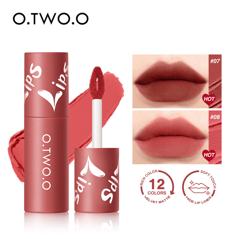 O.TW O.O lip mud 9144 matte matte lip cheek dual-use blush lipstick air lip glaze non-stick Cup lip gloss