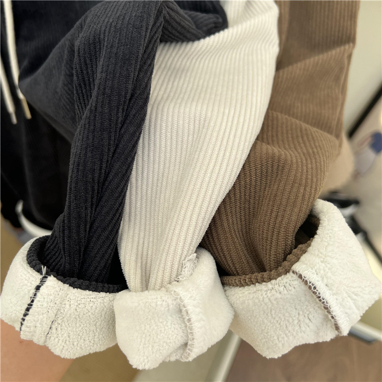 Bambini inverno un pezzo velluto a coste per ragazzi e ragazze coreani tinta unita etichetta lungo con velluto a righe dritto_voghion.com