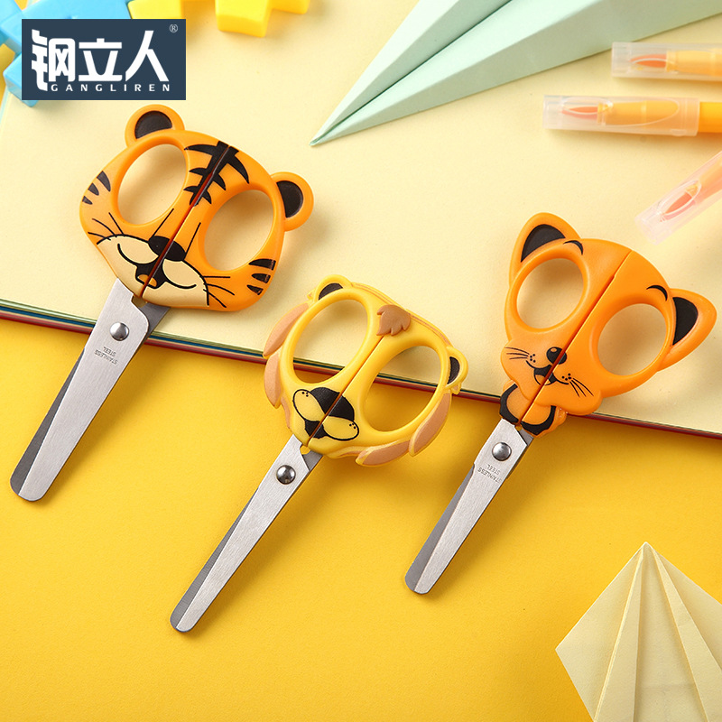 Falla de acero inoxidable tijeras para niños tijeras artesanadas de animales de dibujos animados tijeras para estudiantes fábrica de tijeras para el hogar al por mayor