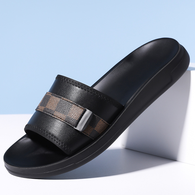 Genuine Leather Retro Cross Slippers 2024 New Outfit Holiday Smelly Feet Beach silver Design