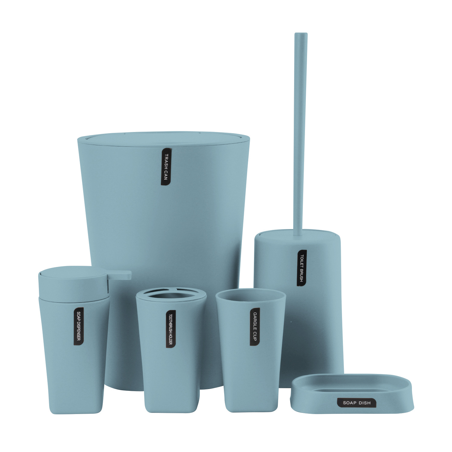 artículos de baño con cubierta set de seis piezas enjuague bucal local redondo cepillo de dientes caja de jabón de almacenamiento set de lavado de baño