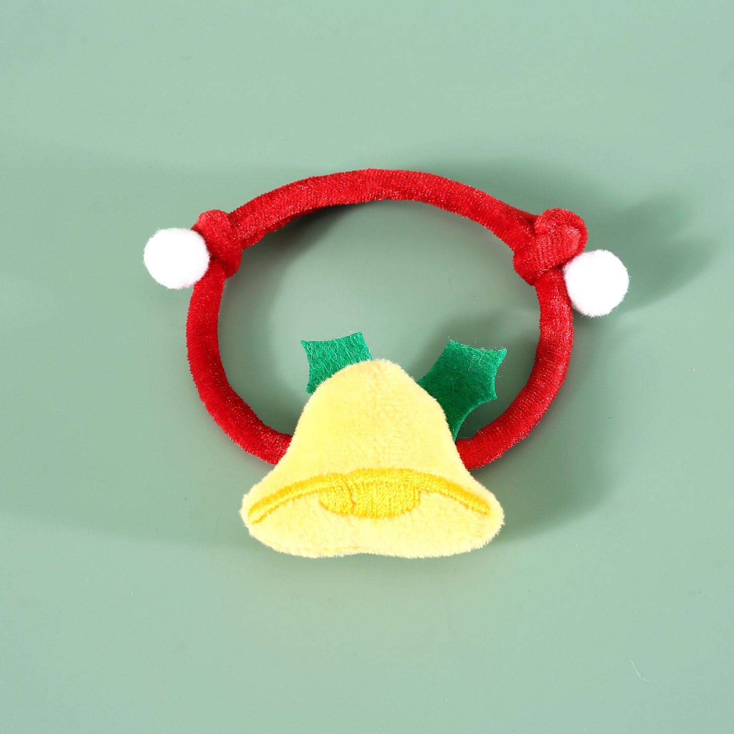 2024 mascotas collar de Navidad de terciopelo rojo y verde cuerda ajustable de peluche de Navidad guirnaldas de dulces gatos perros conejos
