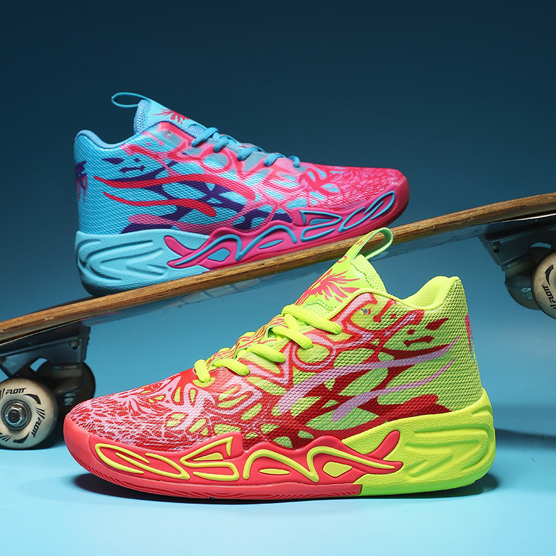 Tres bolas de cuatro generaciones de zapatos de baloncesto para hombres zapatos de fútbol de combate respirables estudiantes de secundaria fricción juvenil sonido Duck Duck zapatos de fútbol