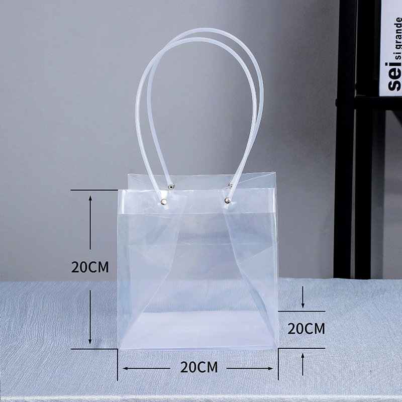 Directo de fábrica transparente flor bolso trapezoidal ramo bolso de mano Día DE LA Madre bolsa de regalo de mano