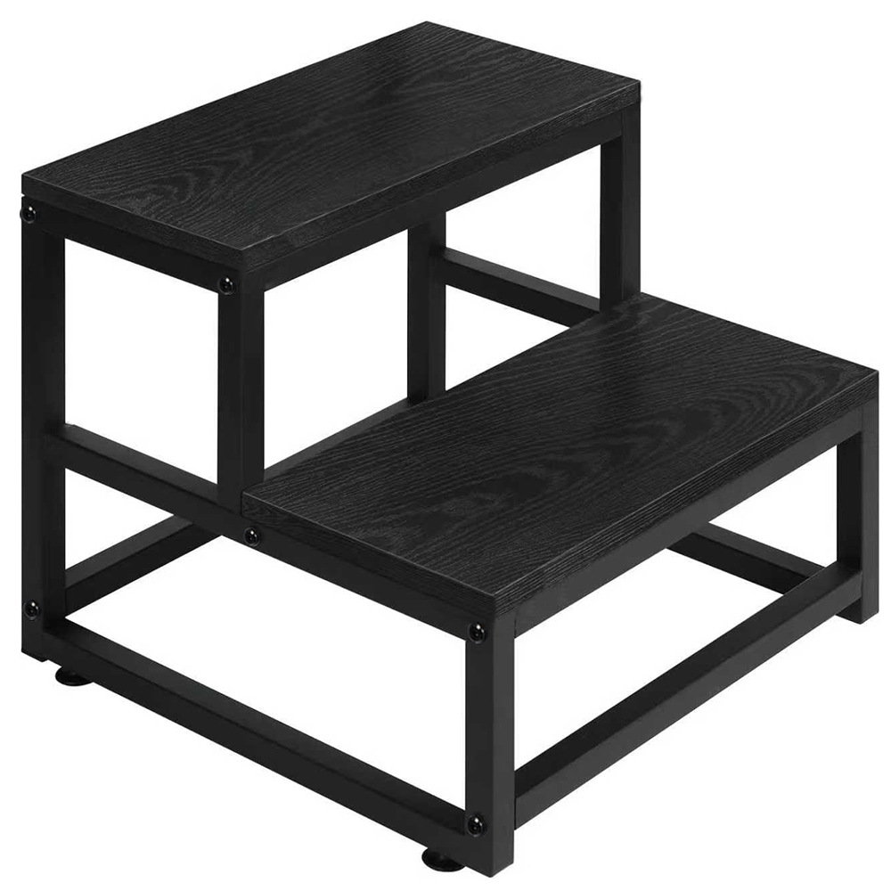 Tablero negro + taburete de dos peldaños de tubo cuadrado