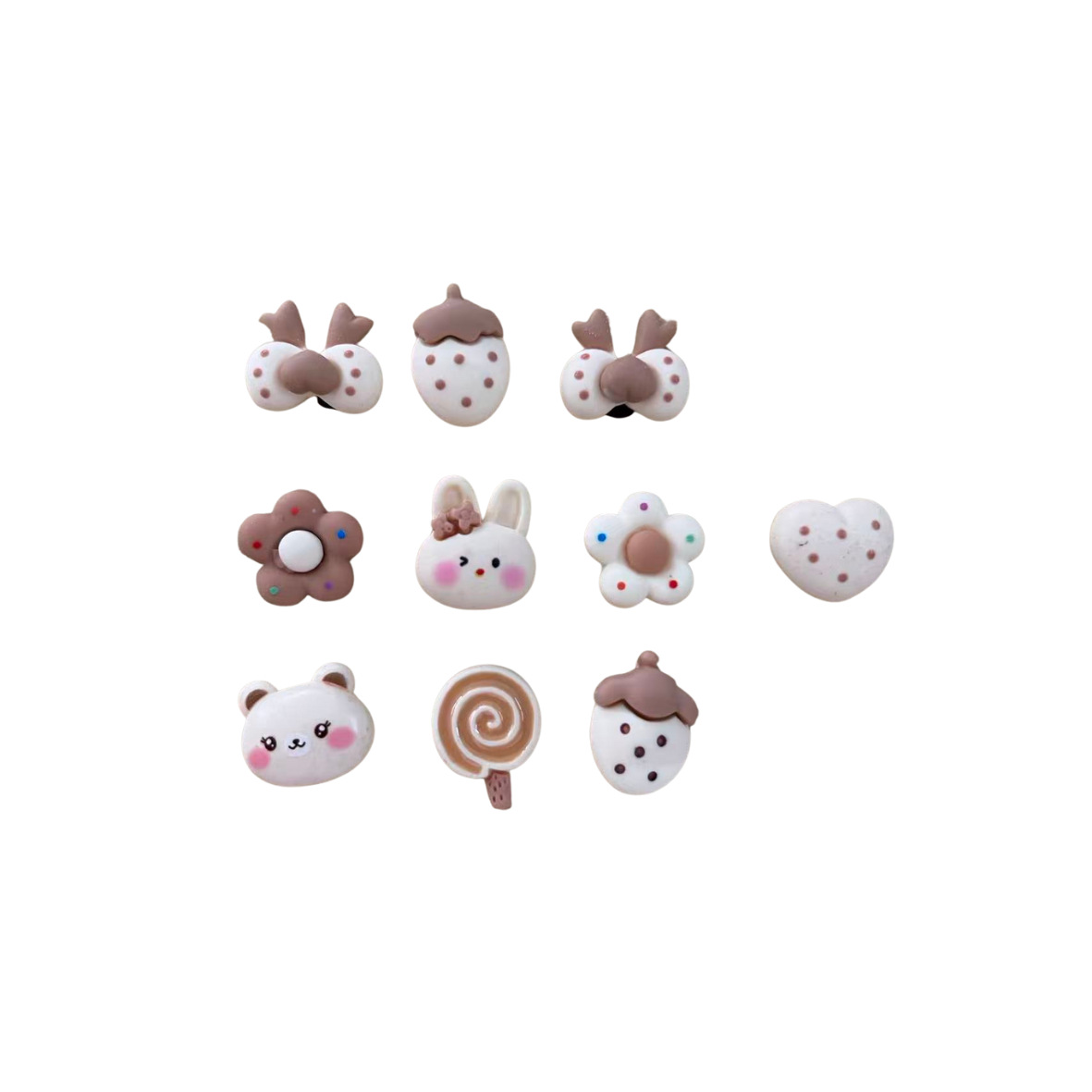 장식 컵 플라워 - 베이지 초콜릿