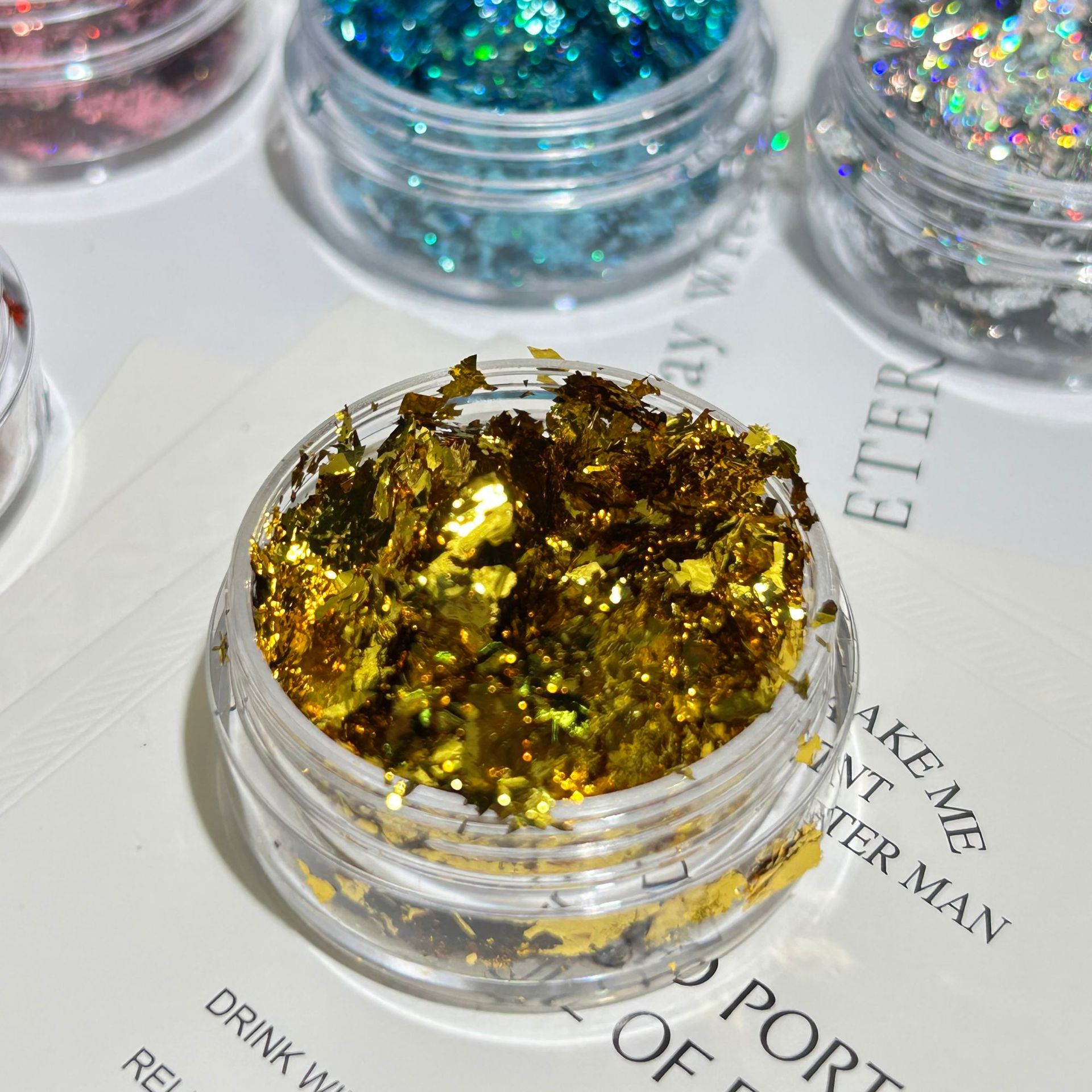 Gold Foil Nail Art Jewelry Gold Foil Fragments Internet Popular Nail Polish Glue Decorative Sticker Sequin E-commerce Cross-border
