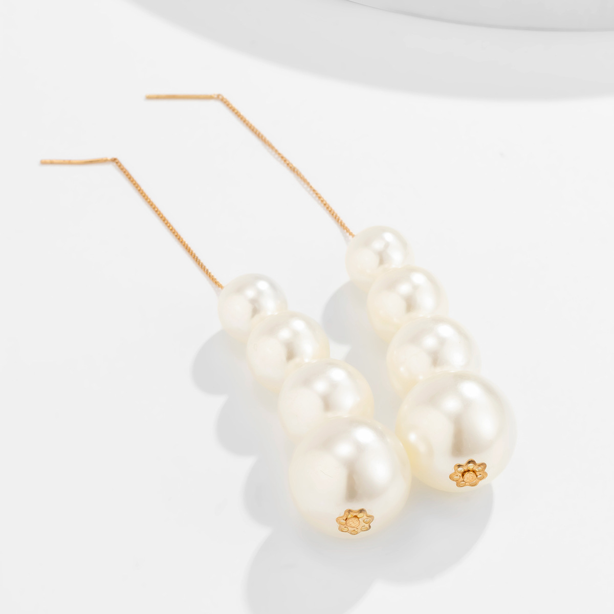 Fashion Pearl Geometric Metal Ccb Bead Pendant Earrings display picture 15