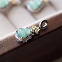 ��Ȼ���A؛���N�{ˮ���鸣�����������y�18k�� ��ʯ8*10mm