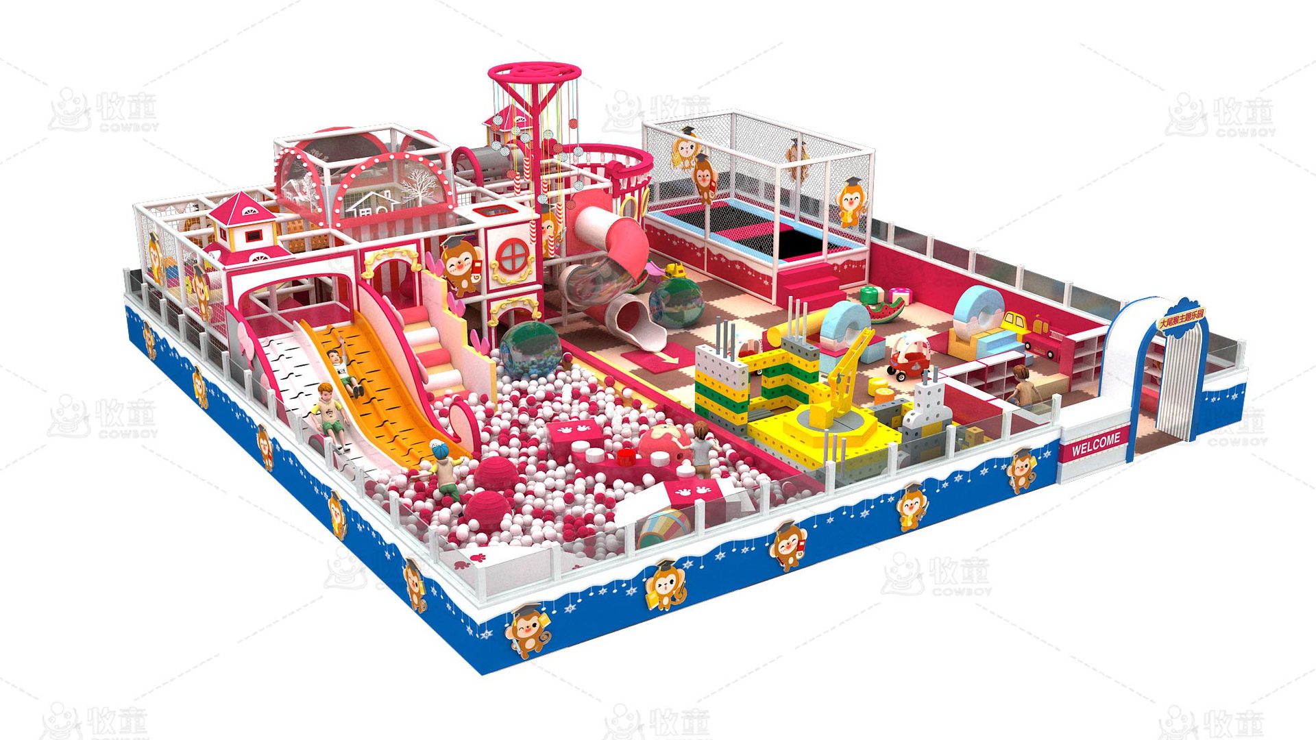 Parque infantil grande travieso Castillo interior expansión parque infantil equipo kindergarten padre-niño Parque de Atracciones fabricante