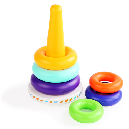 Children's ring toss stack stack rainbow tower music seesaw stack stack colorful stack ring toy wholesale stall