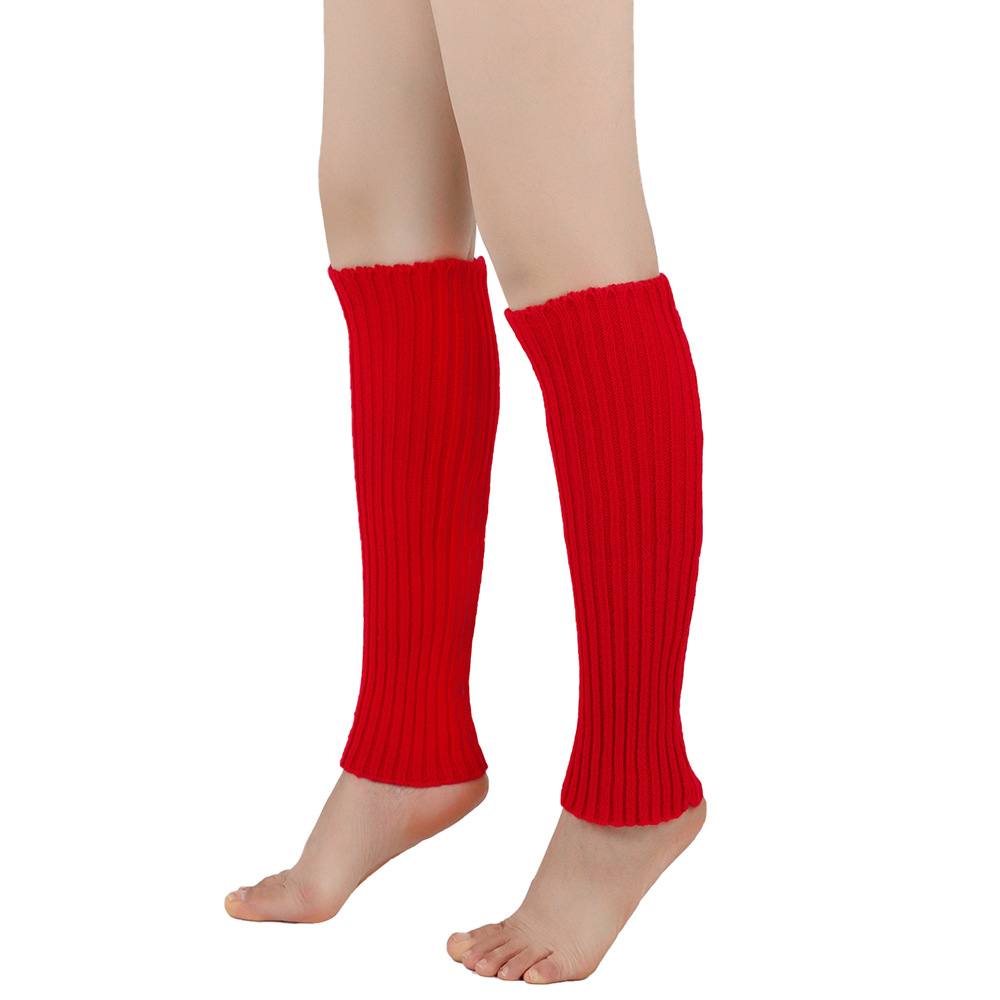 Warm woolen men women, leg warmers for autumn and winter, knitted foot protection colorful striped boot covers, stacked_voghion.com