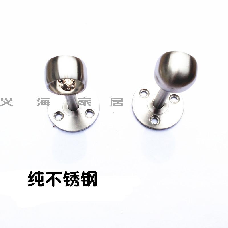 不锈钢窗帘杆罗马杆顶装侧装加厚单支架底座配件衣柜法兰全通半通