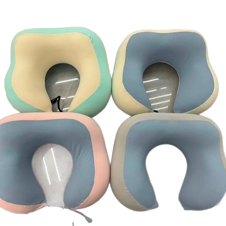 Almohada en forma de U al por mayor transfronteriza de algodón de memoria doble pico desmontable una variedad de almohada de siesta en avión almohada portátil de protección del cuello almohada
