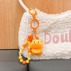正版水豚噜噜公仔钥匙女可爱书包挂件小饰情侣汽车钥匙挂饰