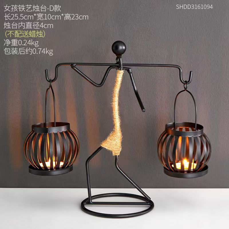 クリエイティブな装飾品キャンドル燭台北欧レストランテーブル装飾バールーム手作り|undefined