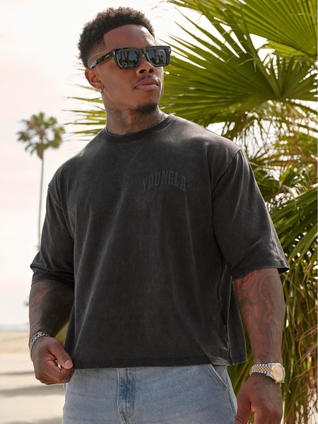 YOUNGLA Big cotton sports T-shirt for gym for leisure