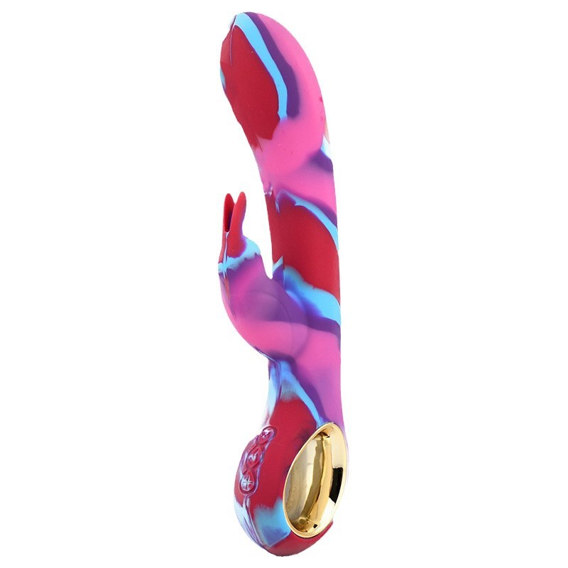 Vibrateur silencieux Hongtian pour femmes, double vibration colorée, mini vibrateur arc-en-ciel, 10 fréquences de vibration, sextoy féminin_voghion.com