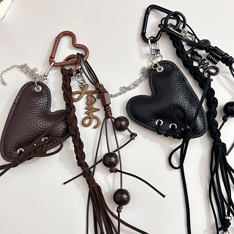 Cuero amor tejido de cuerdas de cuero de cuero