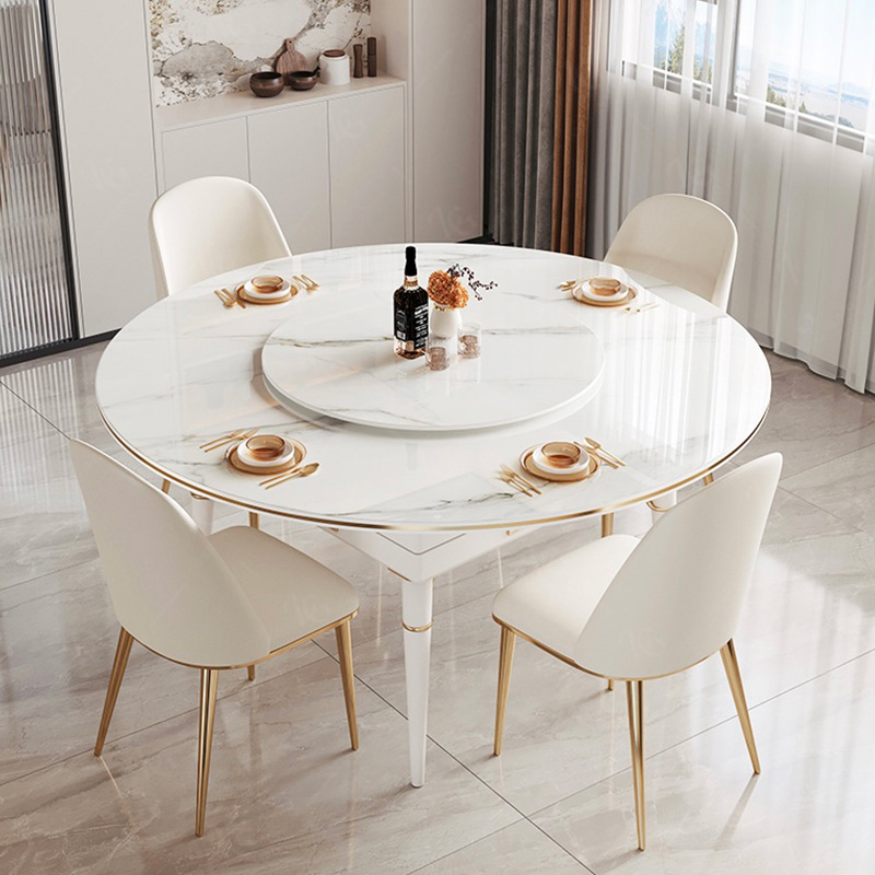 Mesa de comedor de pizarra de roca mesa de mahjong todo en uno hogar máquina automática de mahjong de madera maciza mesa de ajedrez y cartas silenciosa eléctrica con plato giratorio redondo