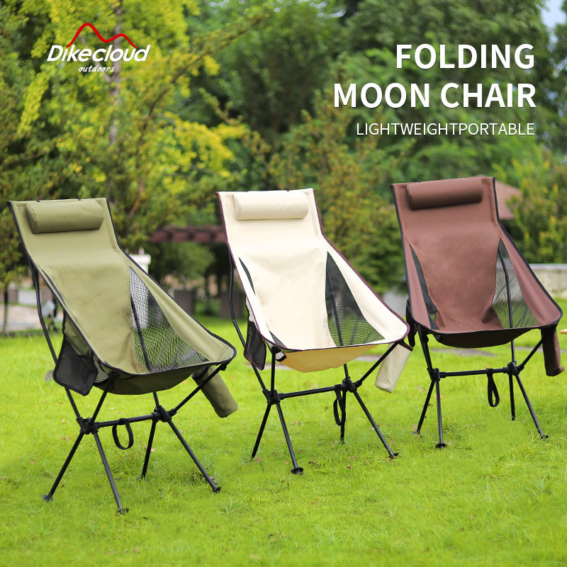 Cross-Border 7075 Moon Chair, Lounge Chair, Outdoor Foldableing Chair, Fishing Chair, Cup Bag with Pillow, Available in Three Colors