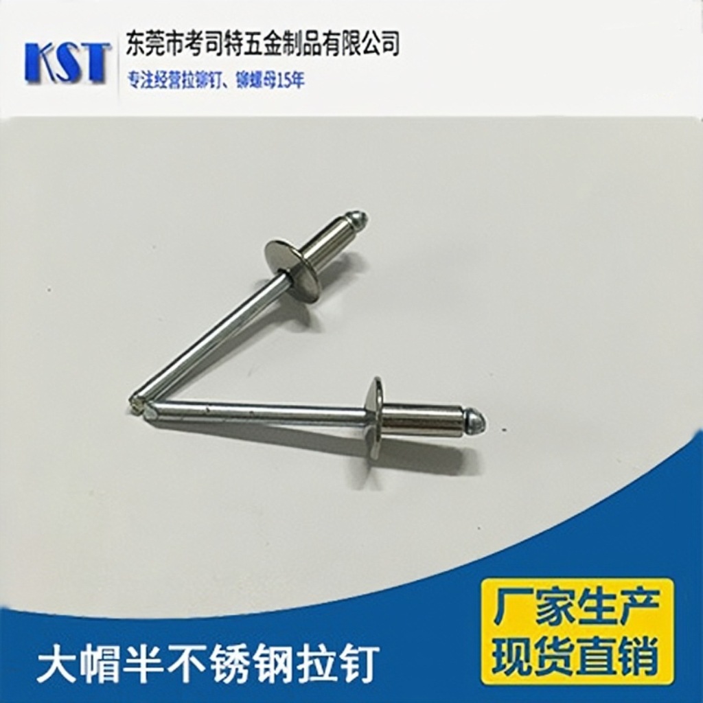 开口不锈钢大帽檐抽芯铆钉 大帽半钢拉铆钉 大帽沿铝.铁大头拉钉