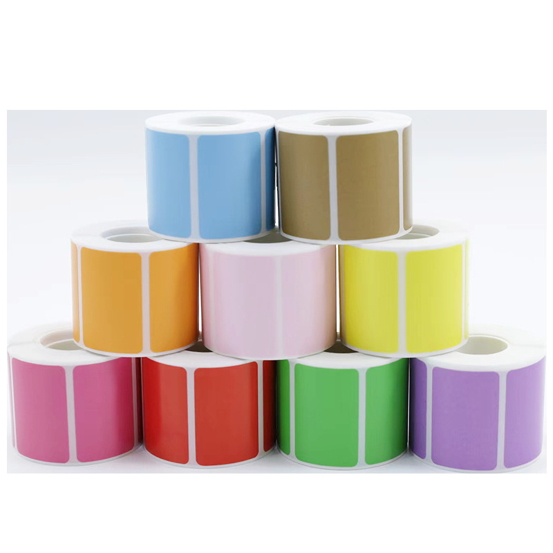 Papel de impresión térmica de tres prevenciones y cinco prevenciones pegatinas adhesivas horneadas etiquetas de café etiquetas de papel térmico de té de leche