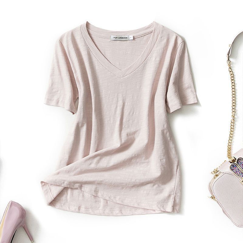 Fuchsia, V-neckline