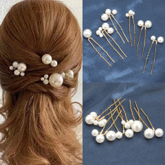レトロなサイズの真珠のu型のヘアピンの新婦の超仙の編みの髪とフォークの欧米の結婚のヘアピンのアマゾン