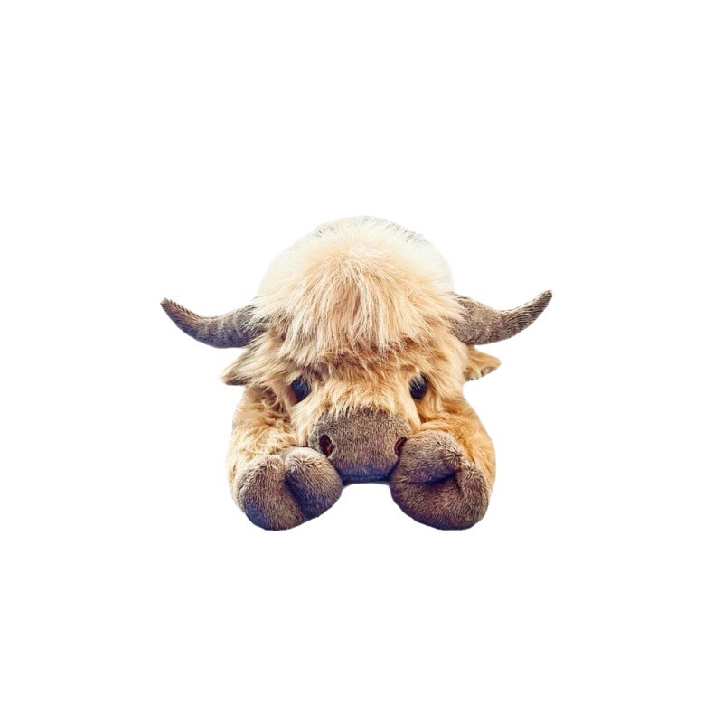跨境新款Highland Cow Plush高地牛小牛毛绒公仔 牛年吉祥物棕色|undefined