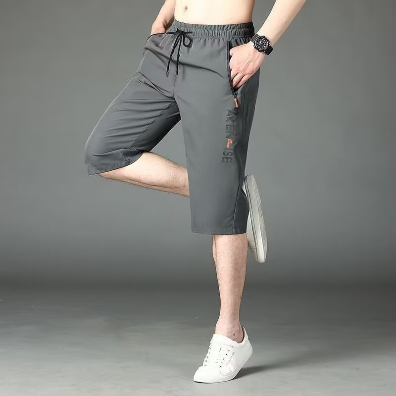 七分ズボン男性速乾半ズボンゆるいストレート夏の新型2025カジュアル男性スポーツパンツゆるいタイプ|undefined