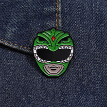 日系动漫恐龙战队系列周边胸针可爱个性绿衣战士头像造型配饰徽章