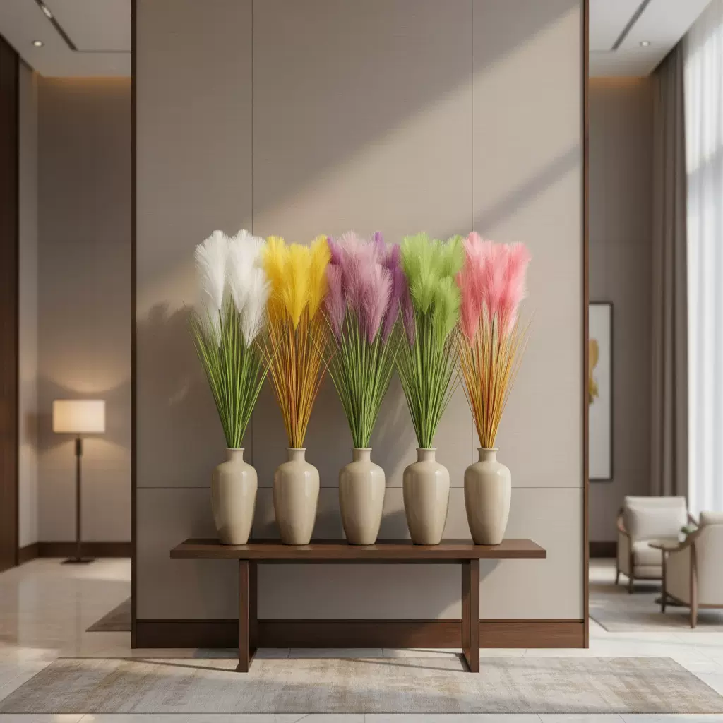 彩色高支仿真芦苇洋葱草把束摄影道具室内装饰仿真狗尾巴草假绿植