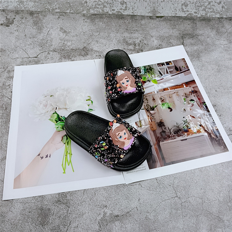 Princesa Aisha zapatillas de niña verano antideslizante dibujos animados suave Fondo Moda niños zapatillas