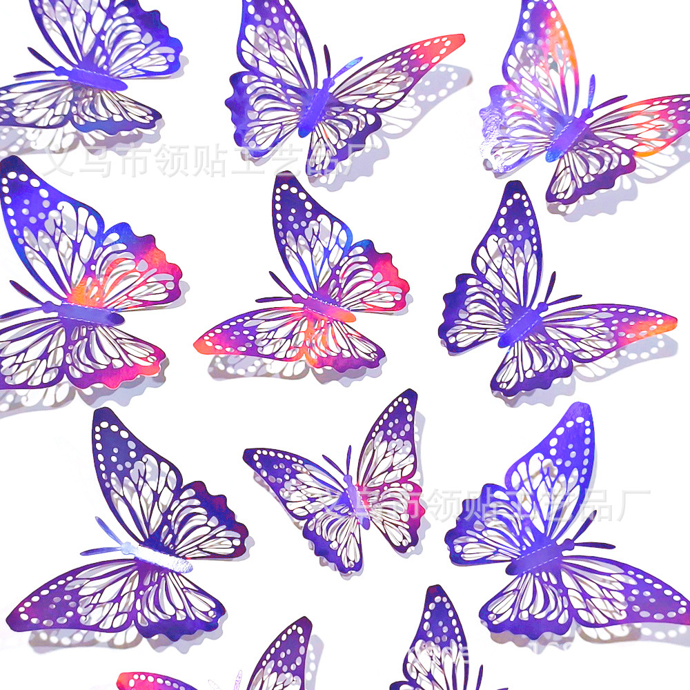 Lthd029 mariposas volando mariposas tridimensionales filmando accesorios, embellecimiento del hogar, decoración de fiestas, decoración de cumpleaños