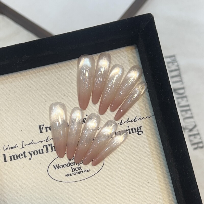 Darryson Pure Hand-Wearing Armor High-Feeling Simple Nude Gradient French Style Tight Cat's Eye Removable Armor