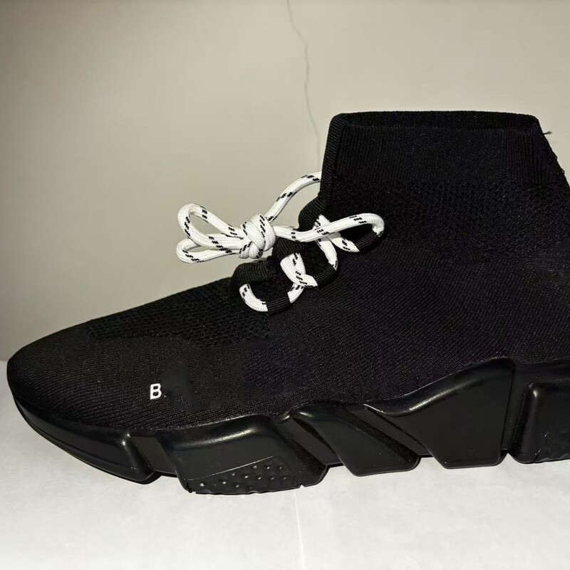 Factory Wholesale Cross-Border Paris Elastic Socks Shoes for Men and Women High-Top Casual Sports Shoes B Home Thick-Soled Knitted Shoes