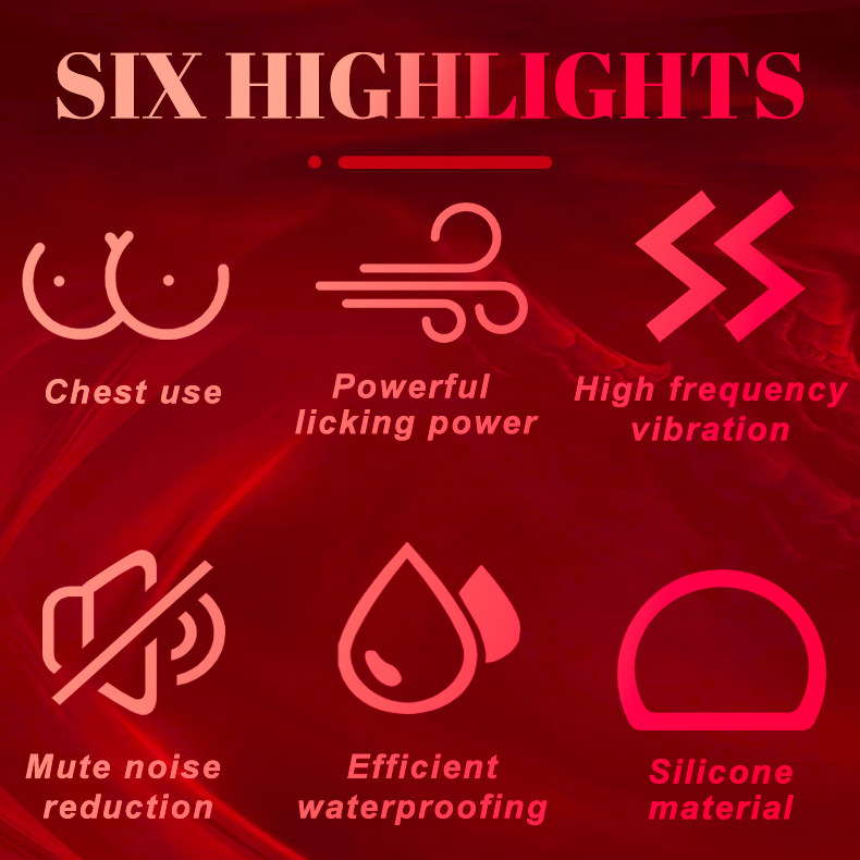 Rose Lip Tongue Licking Vibrator, Purple Silicone & ABS Clitoral Massager for Adults — detail image 4