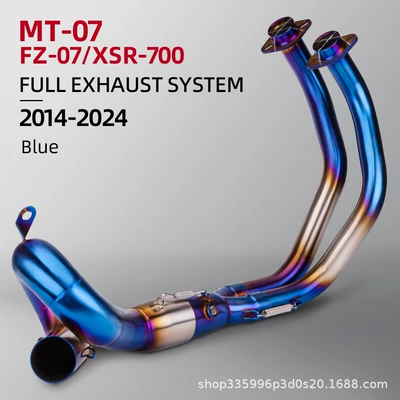 years non-destructive straight up, Motorcycle exhaust pipe - mt07-stainless-steel-blued-swing-front-section