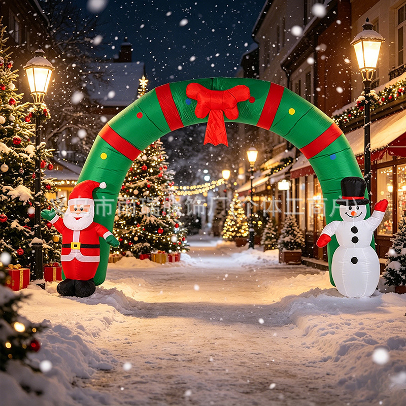 Arco transfronterizo molde inflable decoración al aire libre Santa Claus muñeco de nieve decoración de patio de Navidad suministro de fábrica
