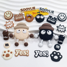 大号帽子黑煤球DIY材料配件洞洞鞋扣拖鞋 水杯手机壳卡通配饰贴片