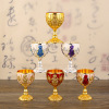 Small wine cup of European -style high -end 30 ml wine glass Creative home retro metal glass liquor glass