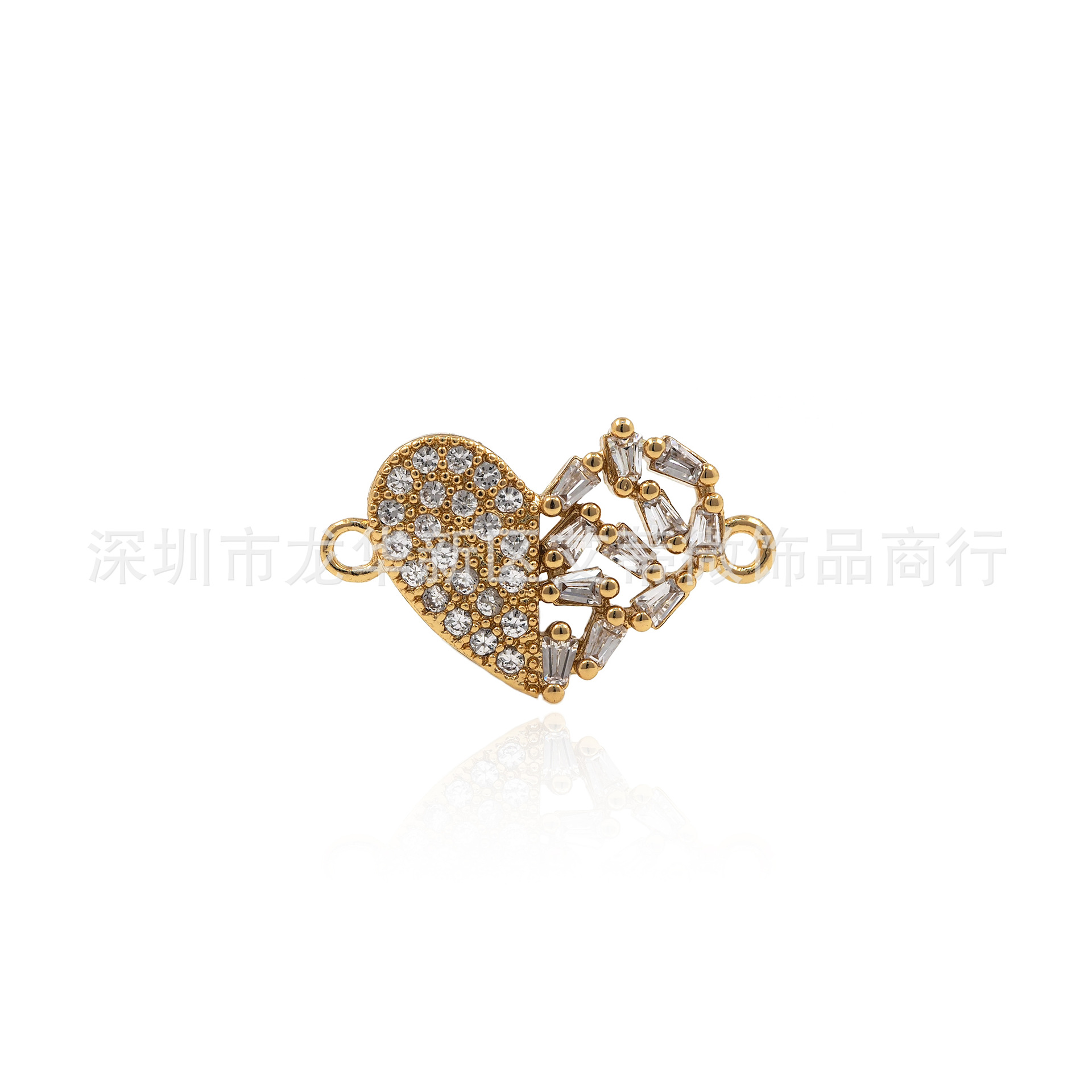 Copper accessory with zircon heart shaped