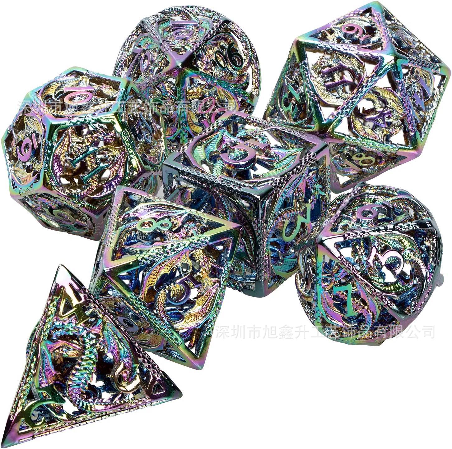 Kesulu metal hueco dragón Dados DND dragón y ciudad subterránea corriendo grupo juego de mesa multi-Cara dados digitales al por mayor D20