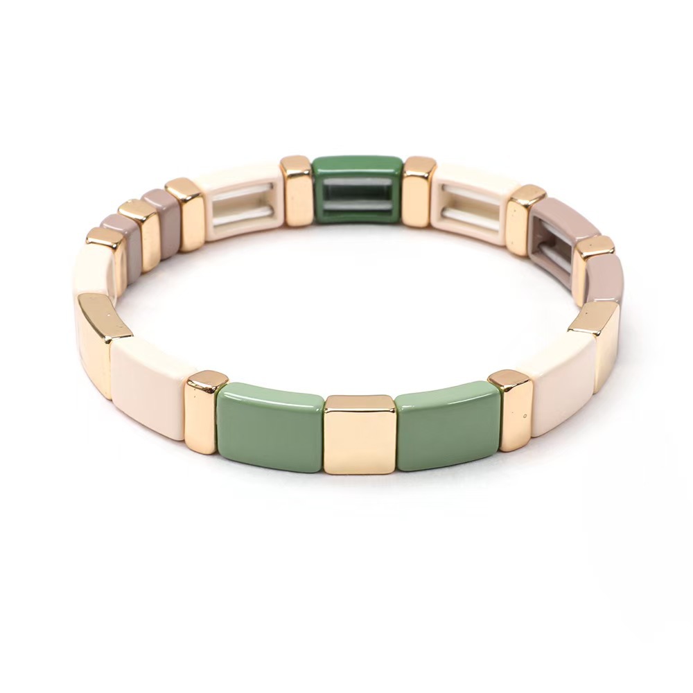 Grenzüberschreitendes europäisches und amerikanisches Modearmband aus Emaillelegierung in Bonbonfarben, schlicht und elastisch im Boho-Stil für Damen_voghion.com