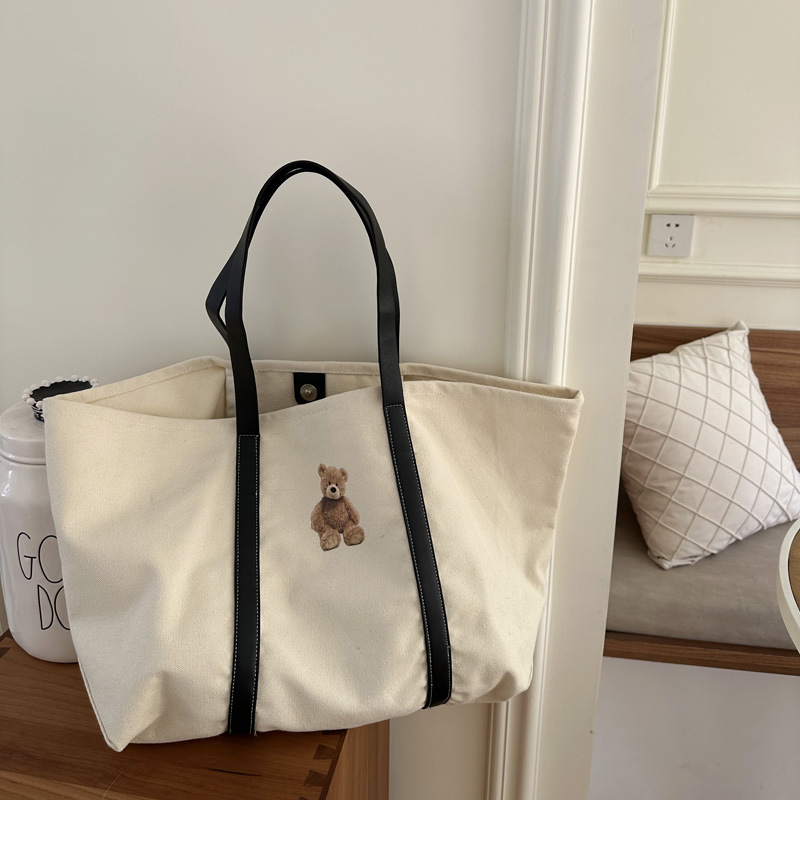 Women's Classic Style Solid Color Canvas Shopping Bags display picture 3