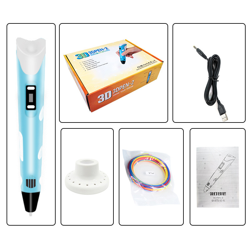 Suministro directo de fábrica Bolígrafo de impresión 3D de segunda generación Pintura tridimensional Pincel de graffiti Explosión de comercio exterior transfronterizo Regalo para niños Estudiantes