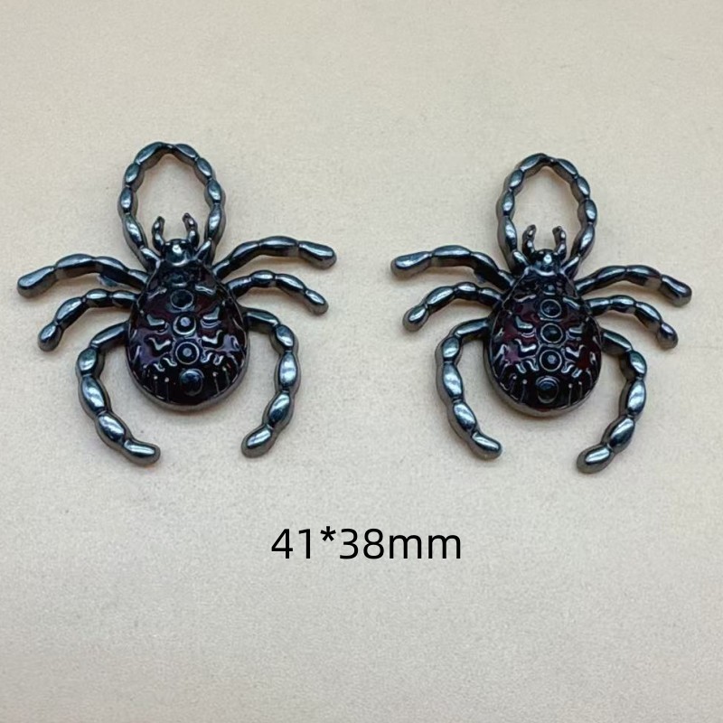 暗黑风万圣节蜘蛛合金滴油水晶吊坠饰品DIY手工项链箱包配件材料|undefined